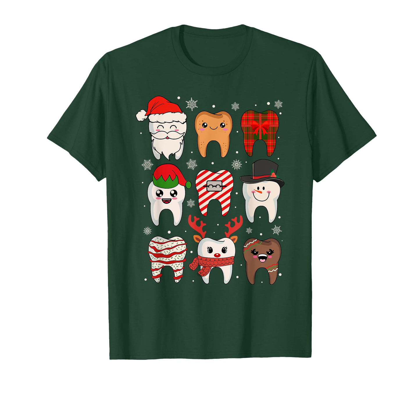 Funny Dental Christmas Teeth Cute Xmas Dentist Squad Crew T-Shirt