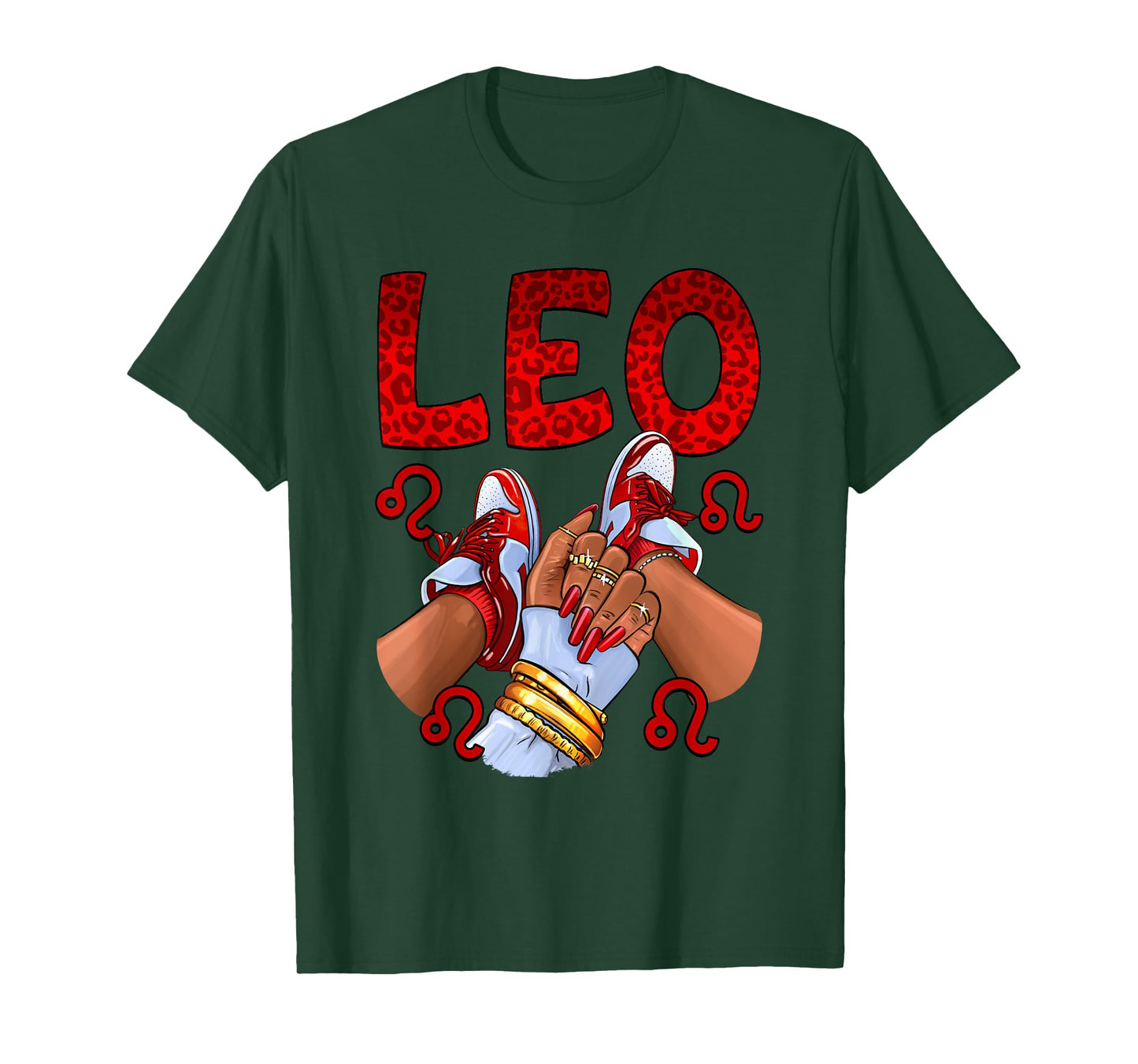 Leo Queen Birthday Women Sneakers Zodiac Sign Bday T-Shirt