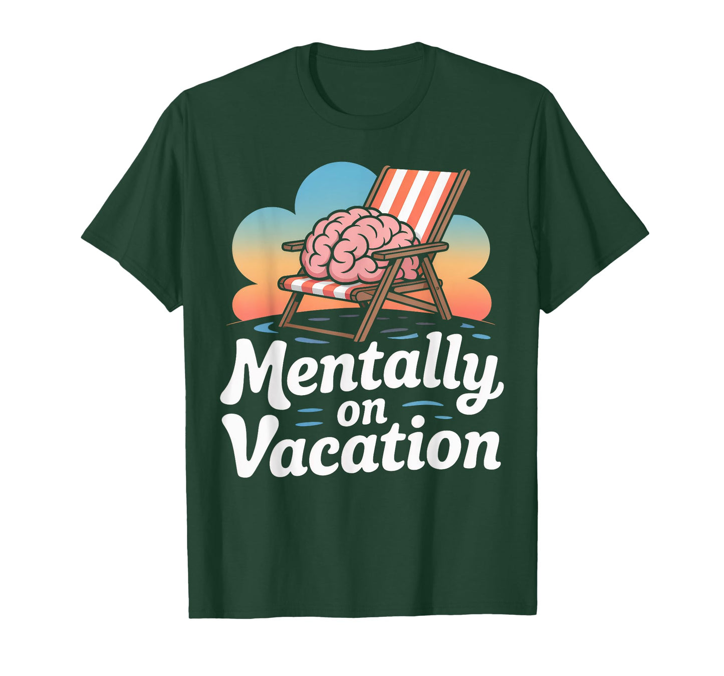 Mentally on Vacation Brain Lounge T-Shirt