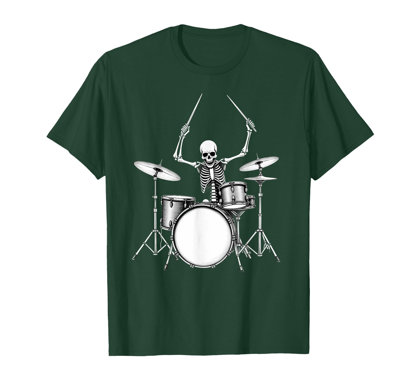 Rock N Roll Drummer Skeleton Playing Drums T-Shirt