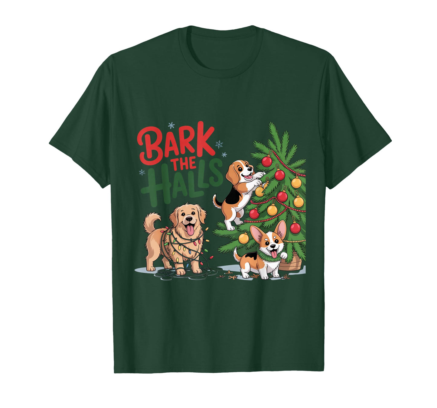 Bark The Halls Funny Christmas Dog Shirt T-Shirt