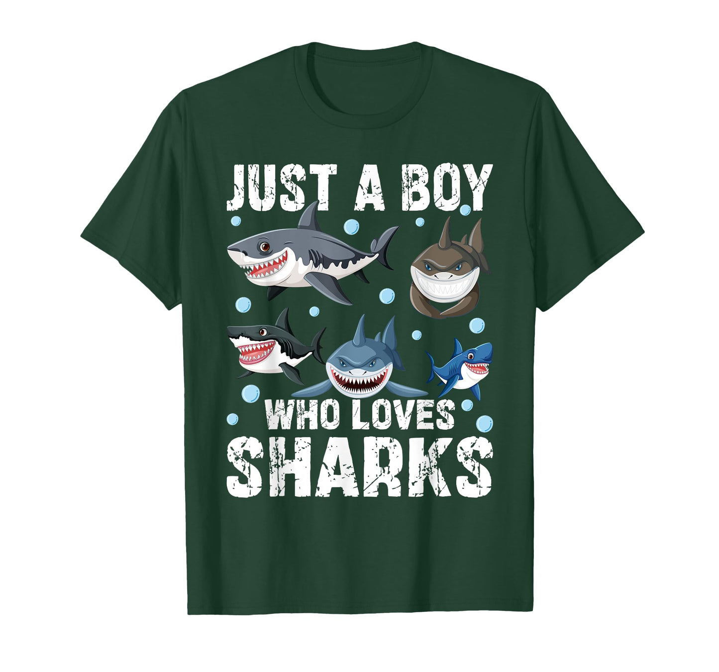 Just A Boy Who Loves Sharks Funny Kids Shark Lover T-Shirt