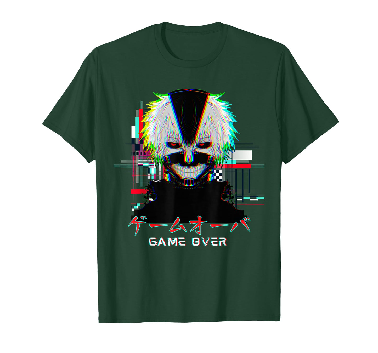 Japanese Vaporwave Anime Boy Game Over Glitch Aesthetic T-Shirt