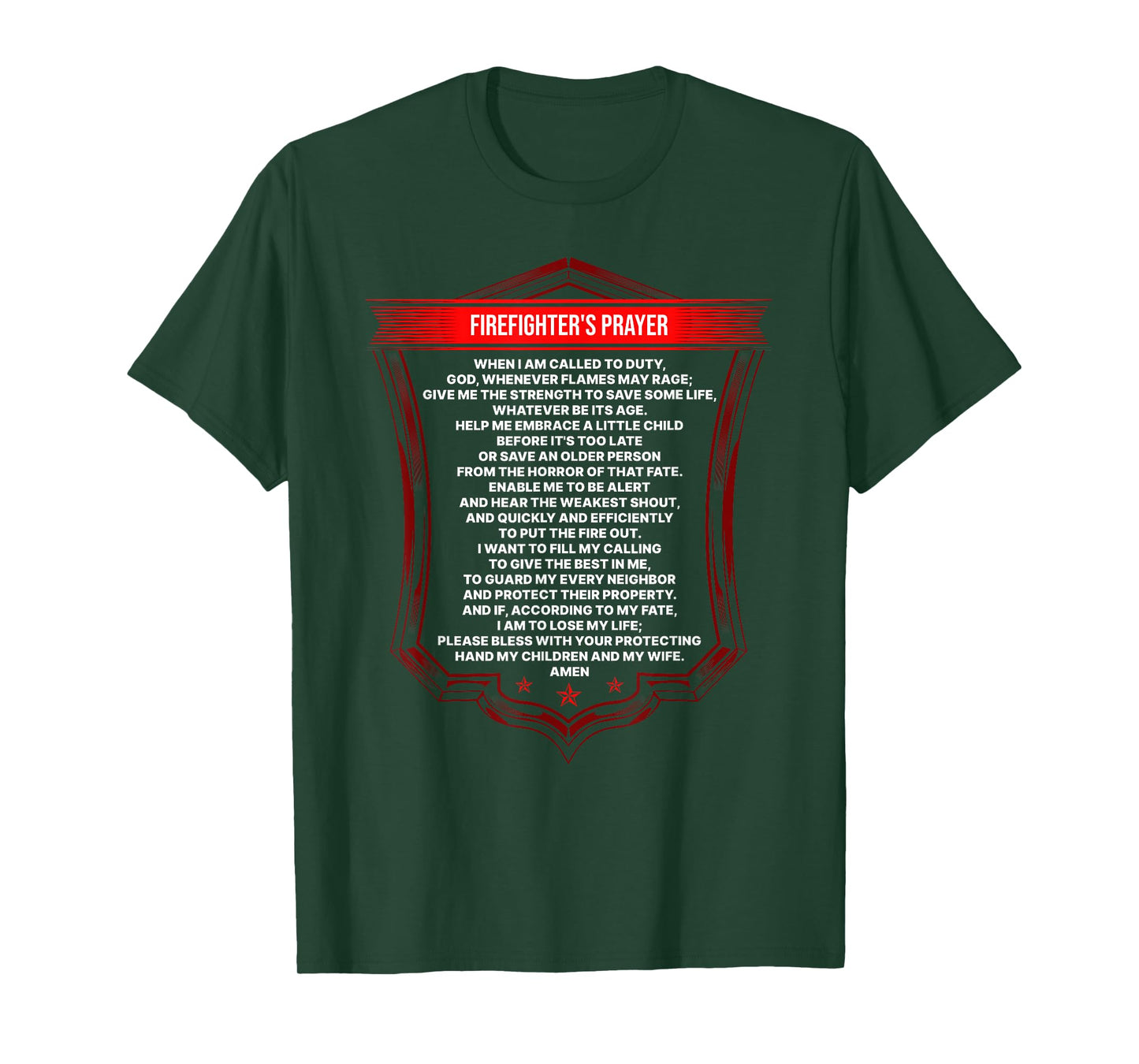 Firefighter's Prayer Fireman First Responder Fire Fighter T-Shirt