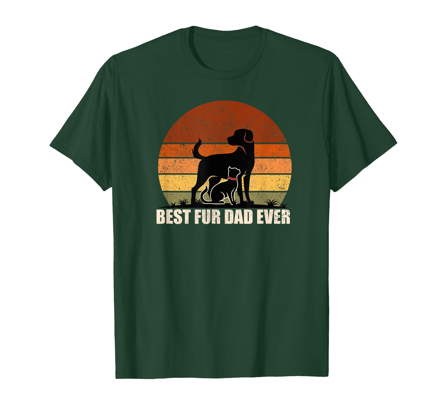 Funny Vintage Retro Best Fur Dad Ever for Dog And Cat Owner Men Women Kids T-Shirt
