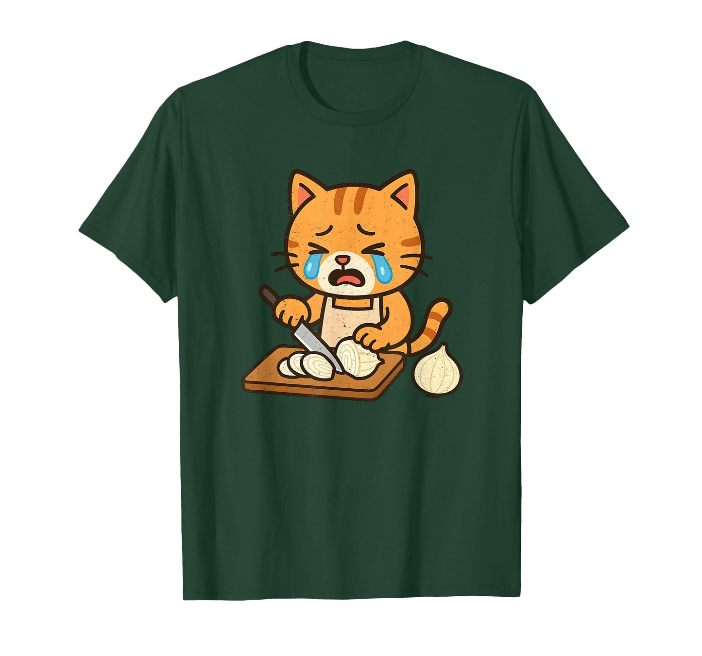 Crying Cat Cutting Onion T-Shirt