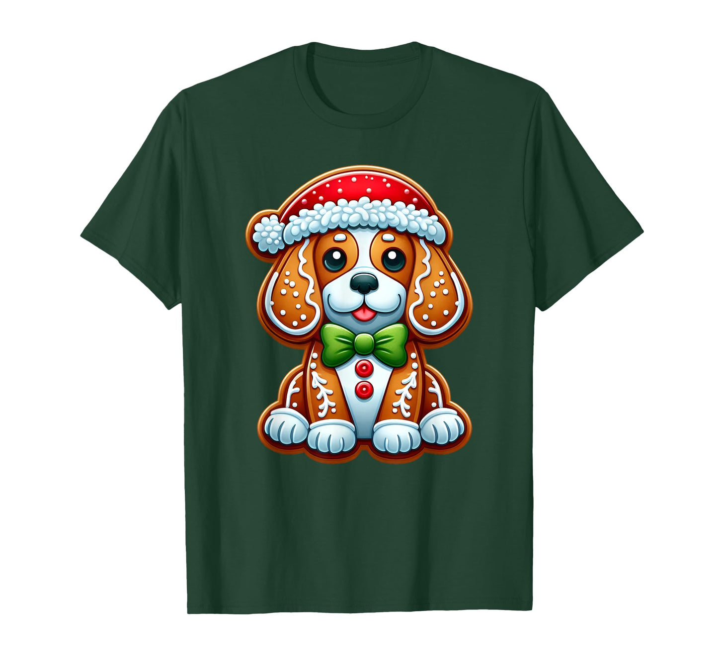 Funny Gingerbread Man Beagle Christmas Dog Womens Mens Kids T-Shirt