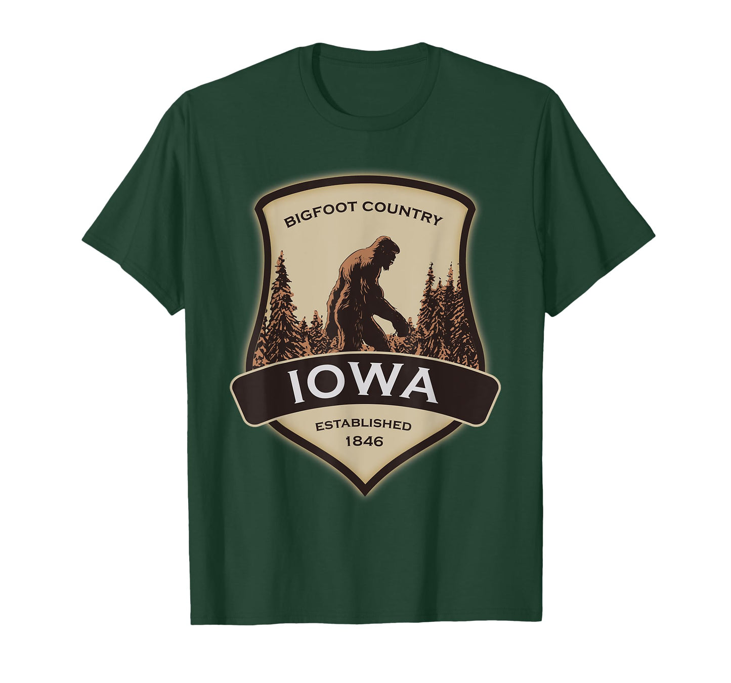 Iowa and a Bigfoot, or a Sasquatch T-Shirt