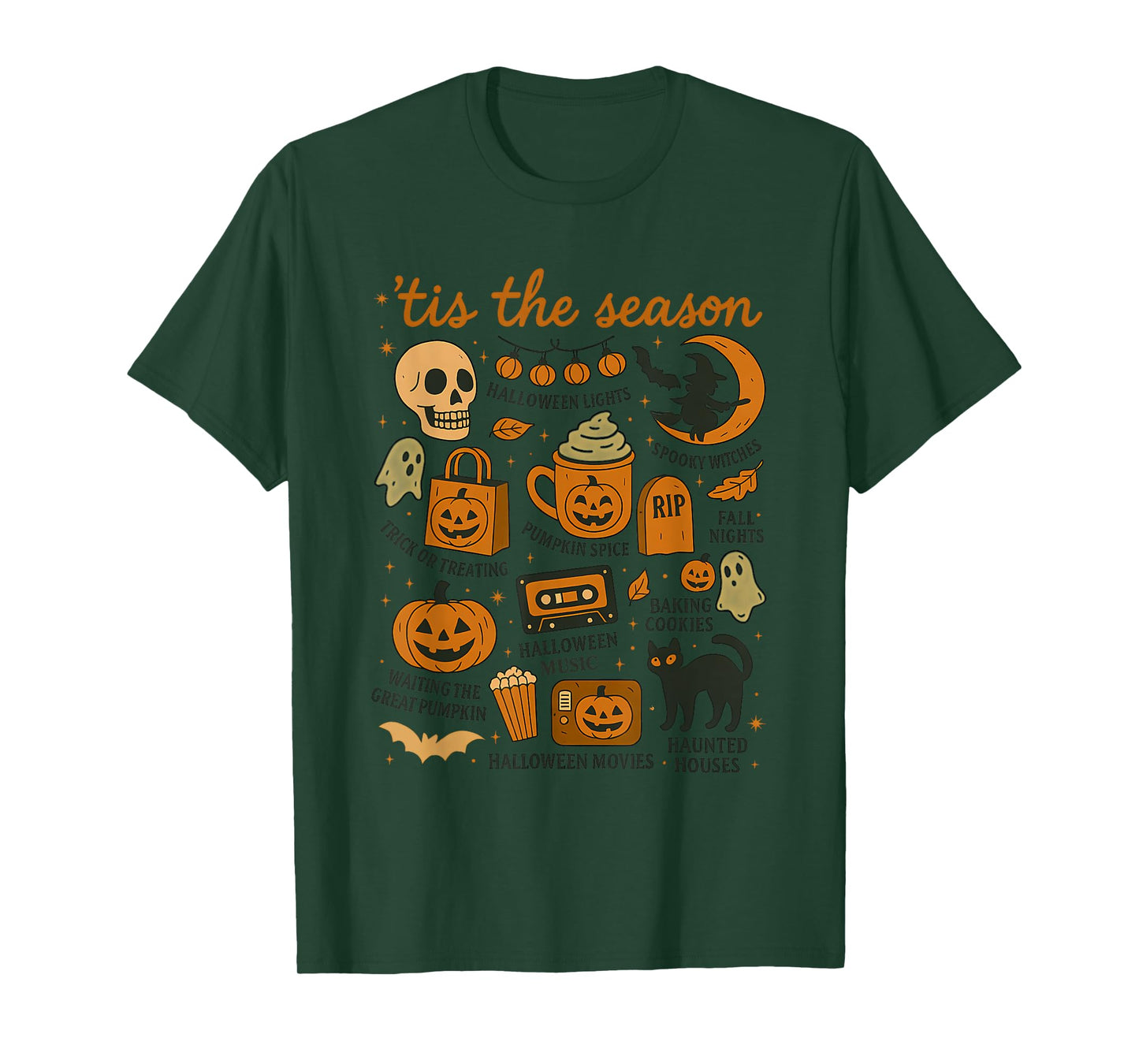 Retro Tis the Season Halloween Season Fall Ghost Vibes Tee T-Shirt
