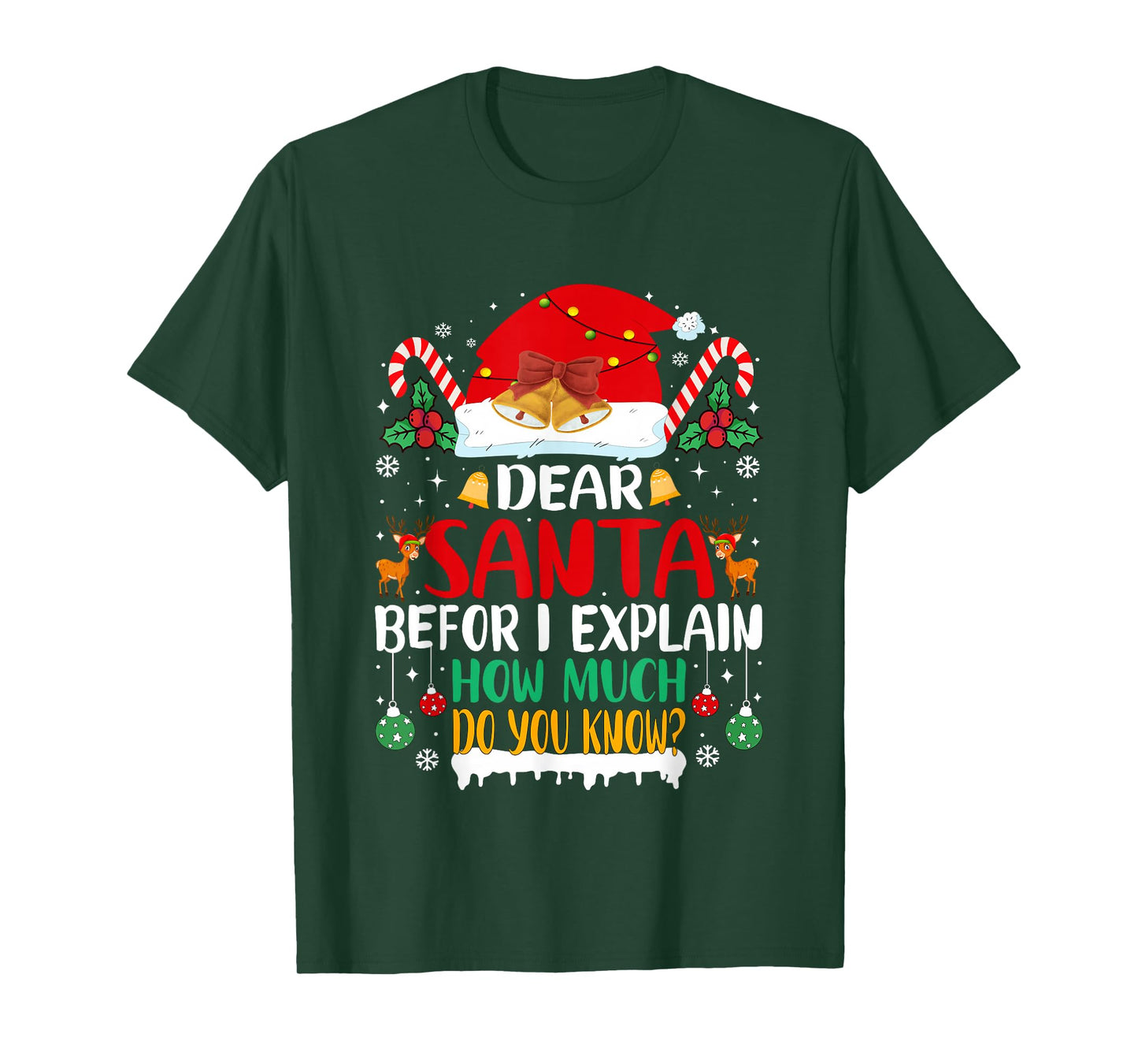 Funny Christmas Kids Adults Dear Santa I Can Explain T-Shirt