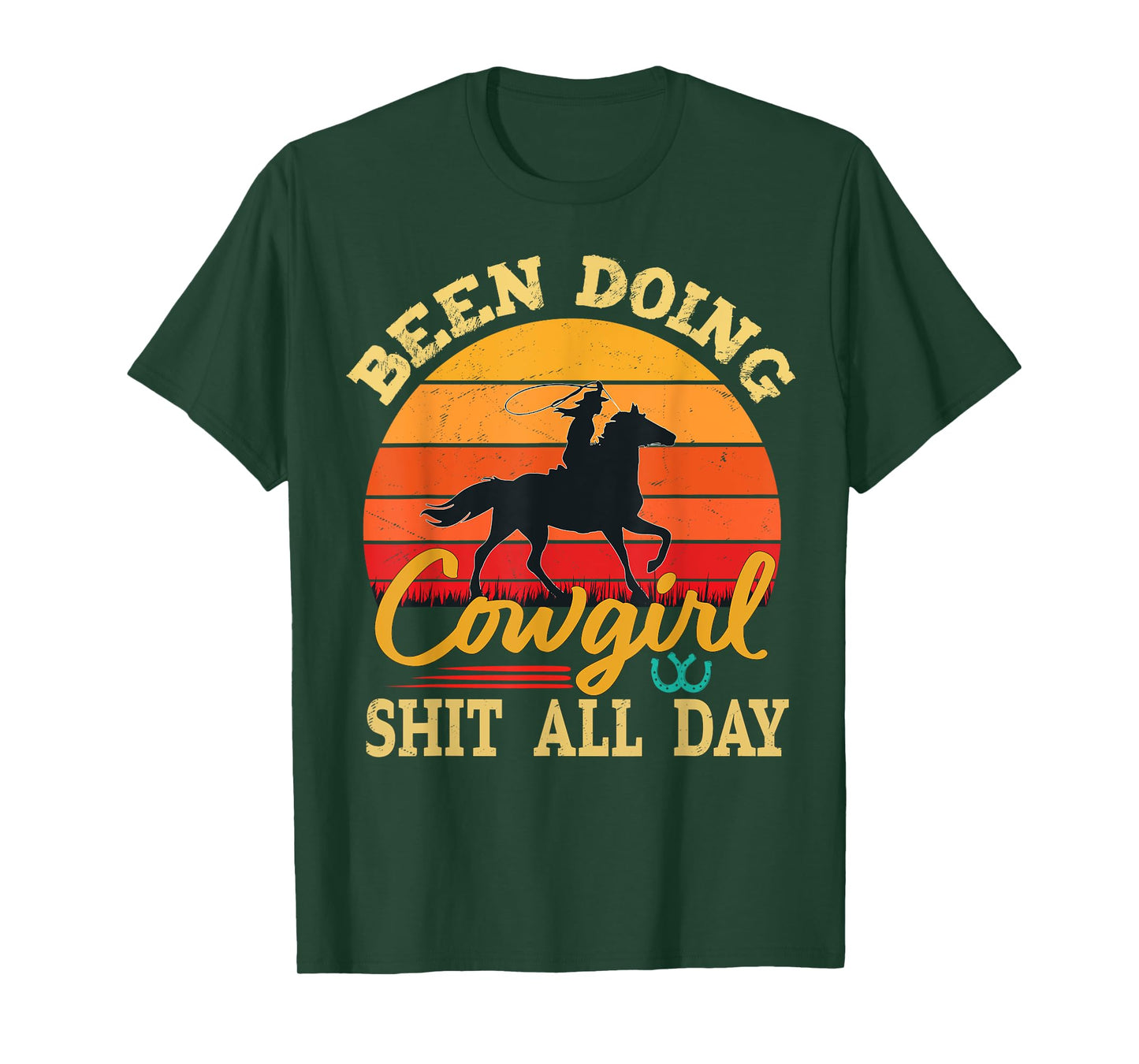 Been Doing Cowboy Shit All Day Retro Vintage Funny Cowgirl T-Shirt