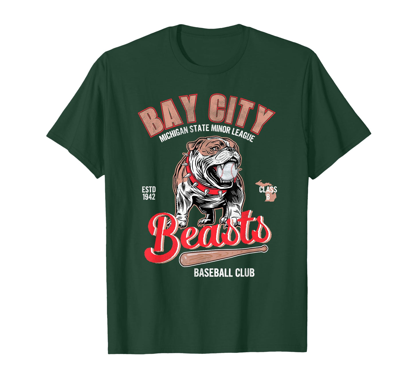 Vintage Bay City Beasts Retro Minor League Baseball T-Shirt