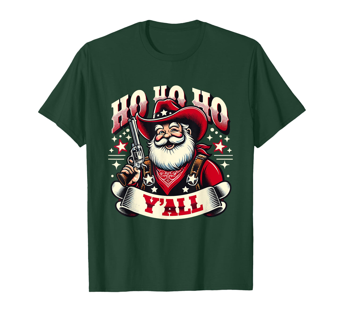 Holiday Cowboy Santa - Country Western Christmas Spirit T-Shirt