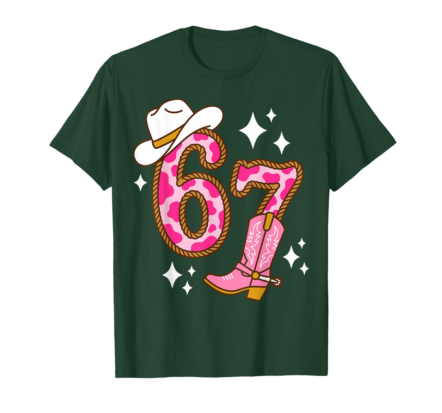 Western Cowgirl 67 Rope Pink Boot Hat Country T-Shirt