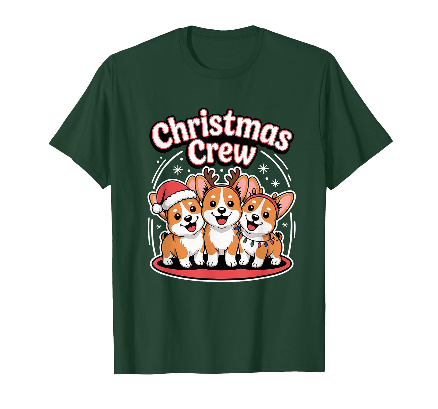 Christmas Crew Xmas Puppy Funny Christmas Corgidor T-Shirt