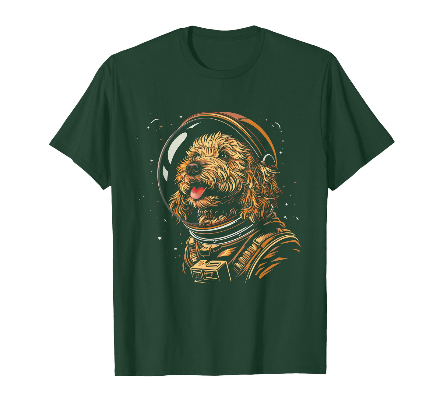 Goldendoodle Astronaut Space Suit Funny Doodle Dog Mom Dad T-Shirt for Men Women Kids