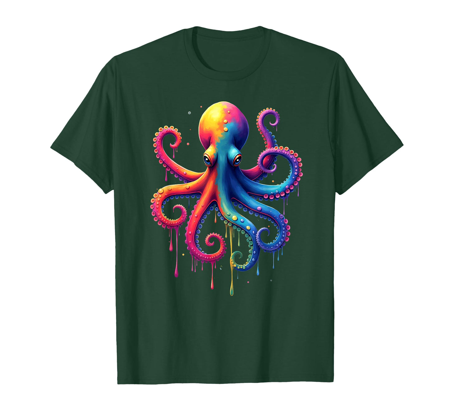 Aesthetic Rainbow Dripping Octopus T-Shirt