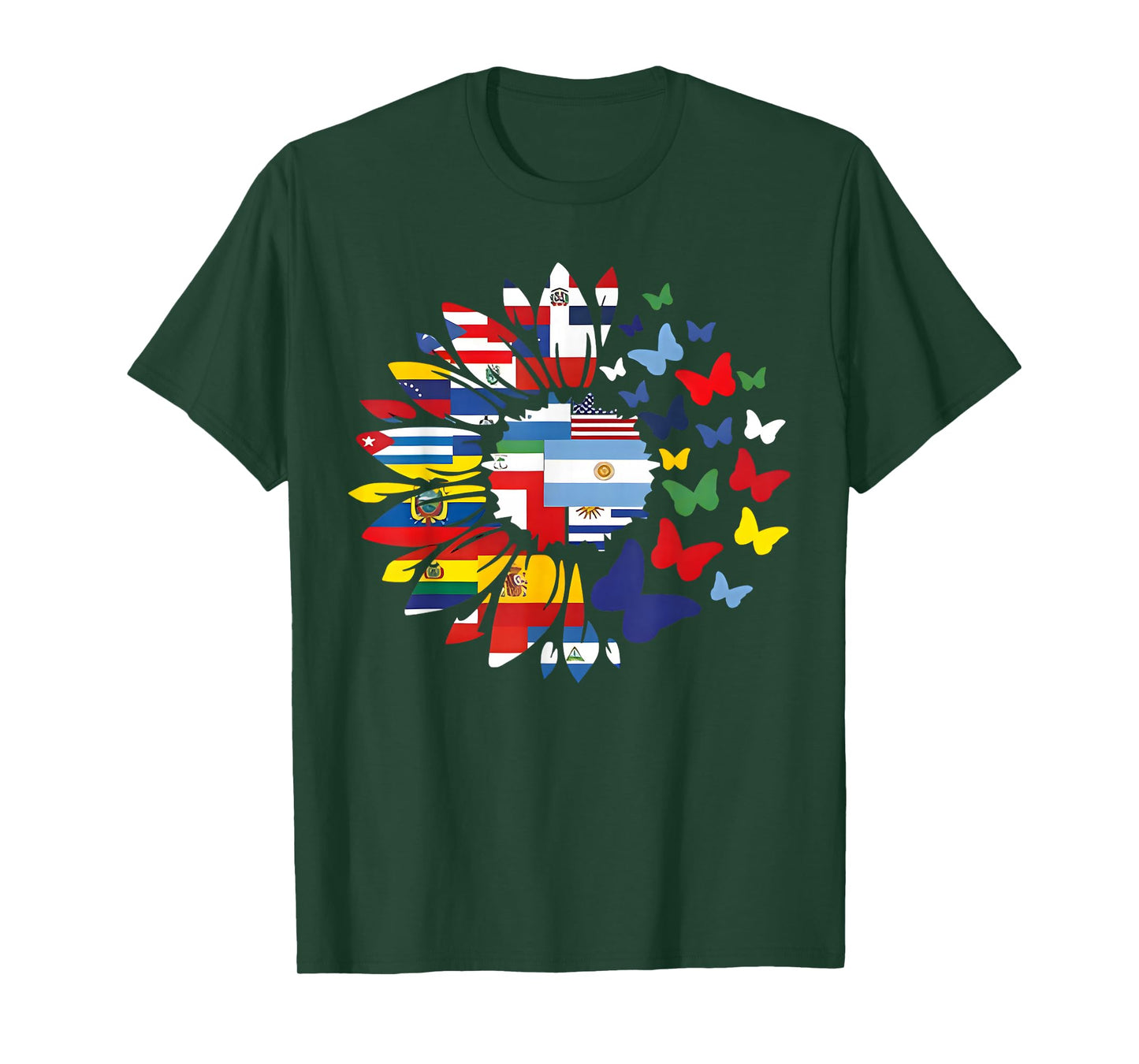 National Hispanic Heritage Month Sunflower All Countries T-Shirt
