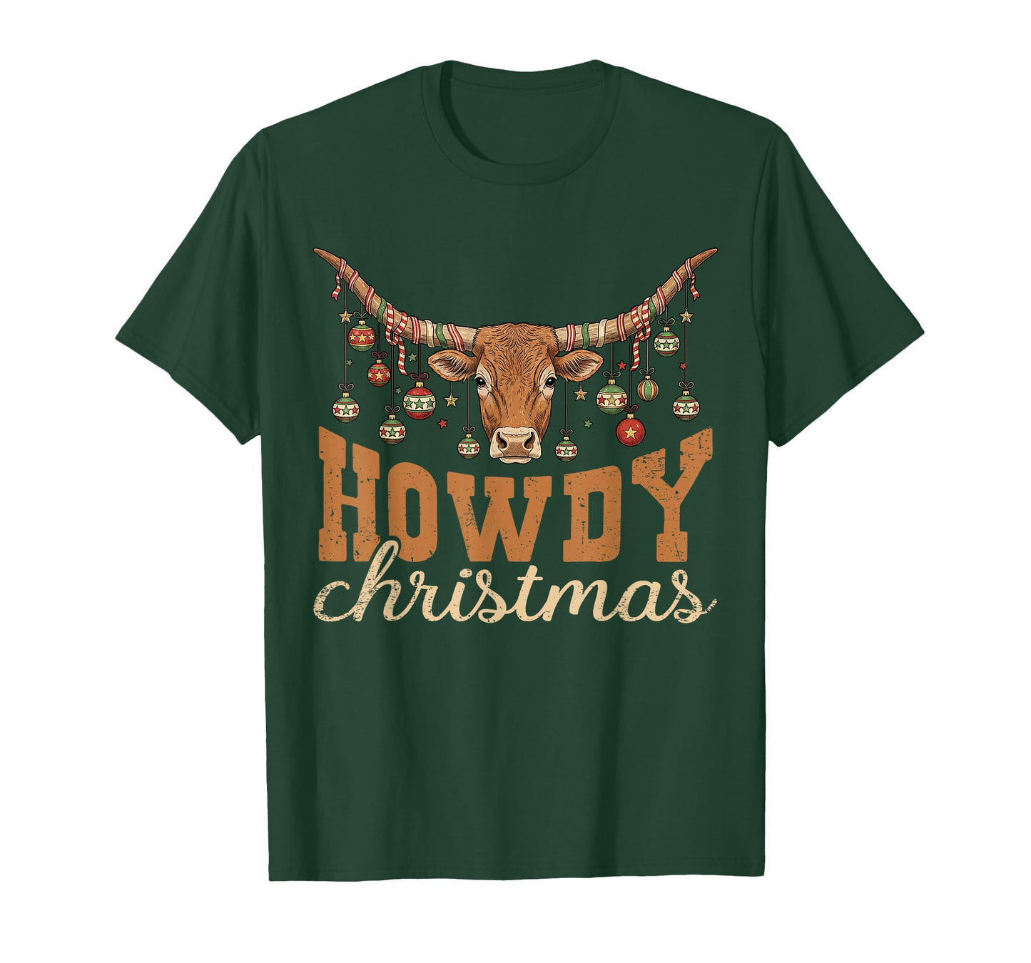 Bull Western Family Pajamas Cowboy Cowgirl Howdy Christmas T-Shirt