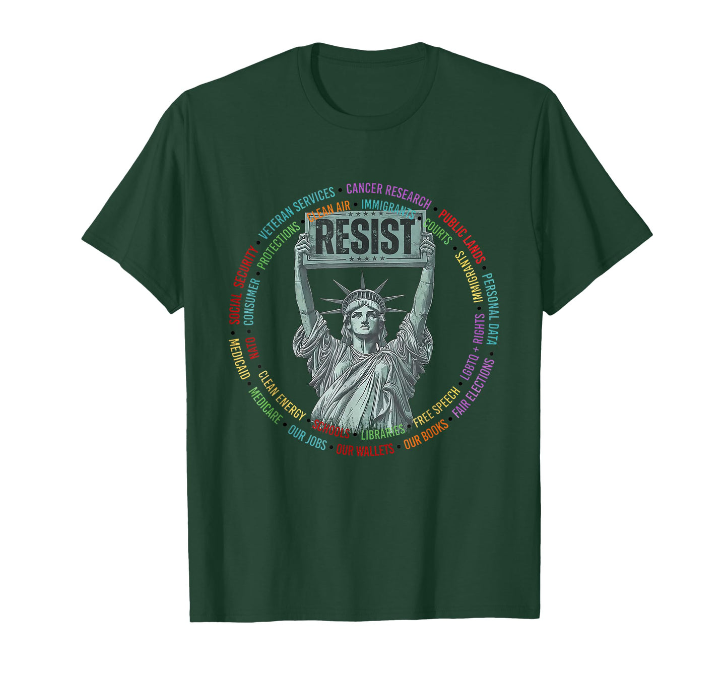 Resist Resistance USA Statue Of Liberty Hands Off Protest T-Shirt