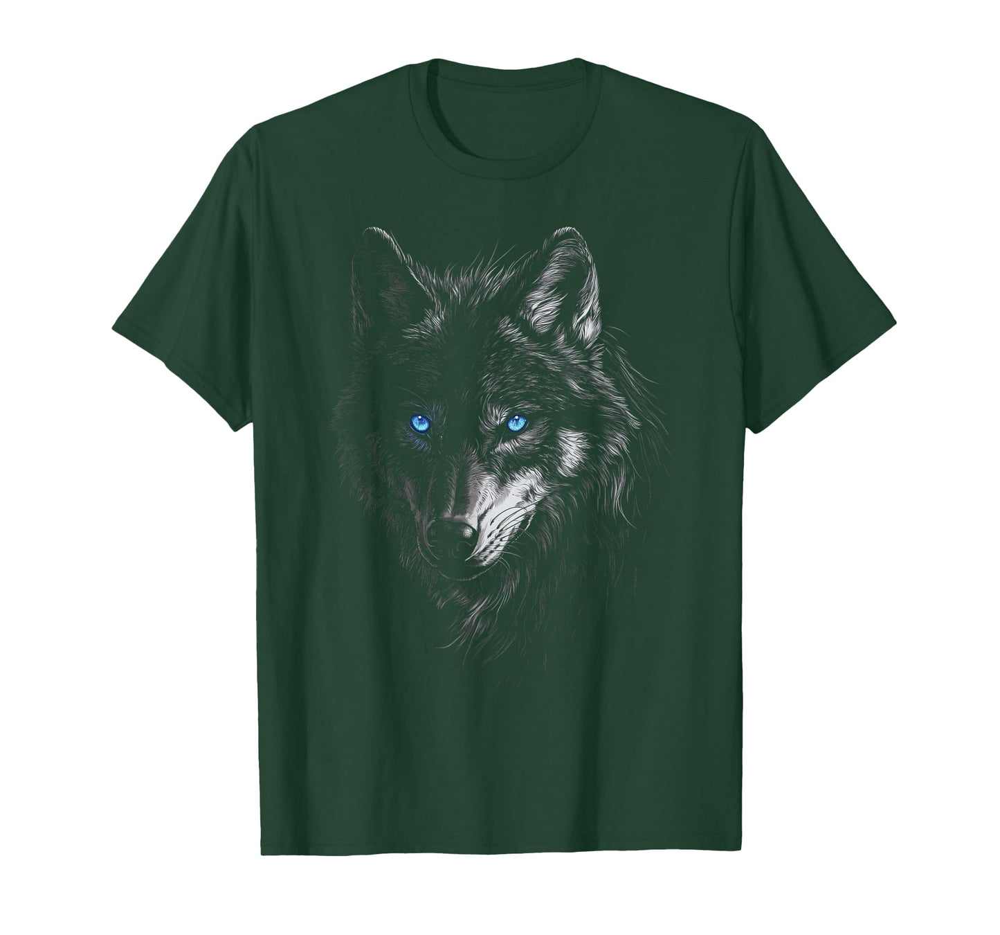 Mystic Wolf with Blue Eyes Animal Art Graphic Wolves T-Shirt