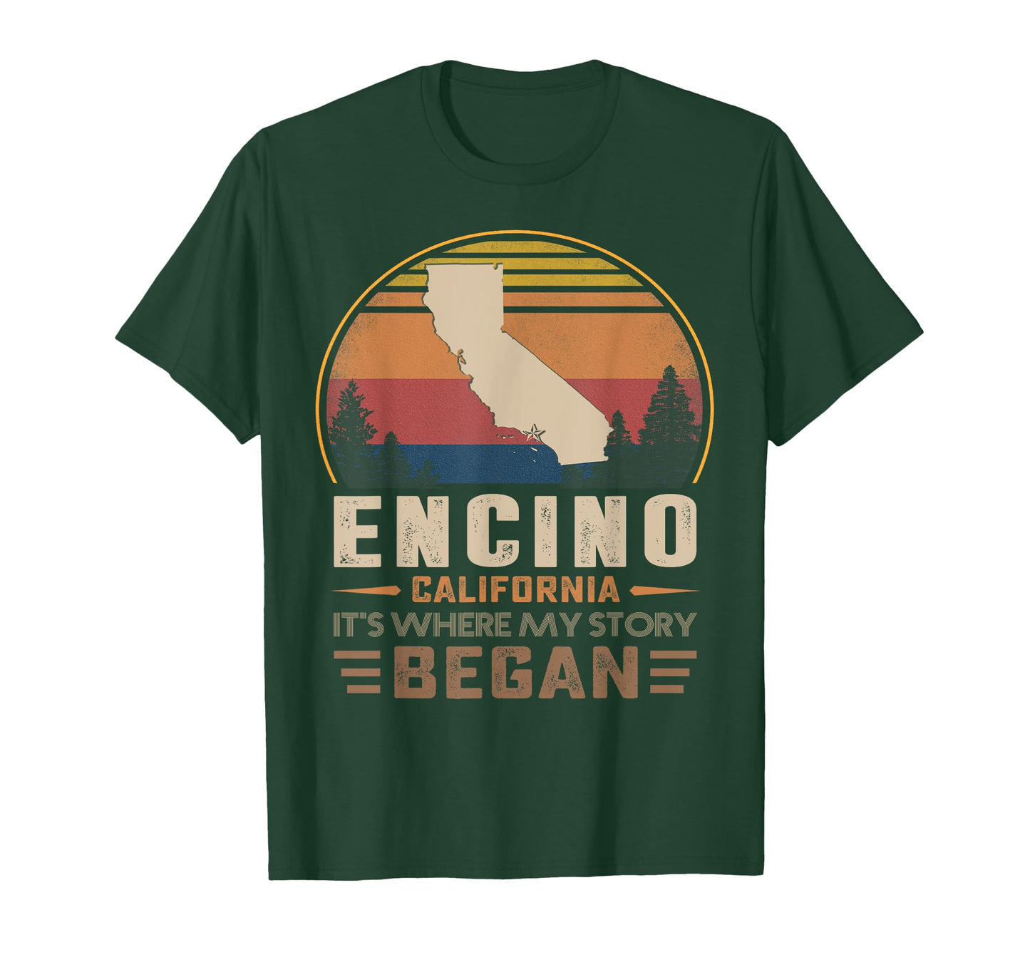Vintage Encino California Hometown My Story Began T-Shirt