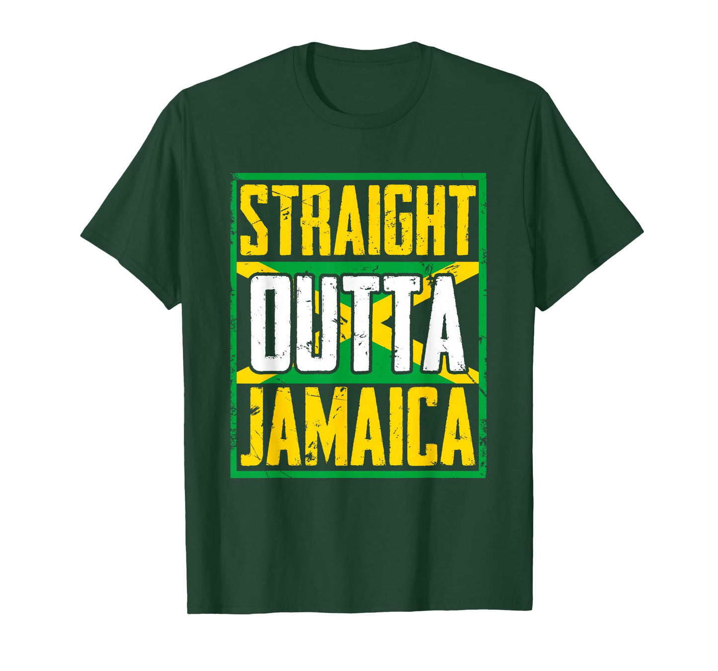 Straight Outta Jamaica | Caribbean Country | Jamaican Flag T-Shirt