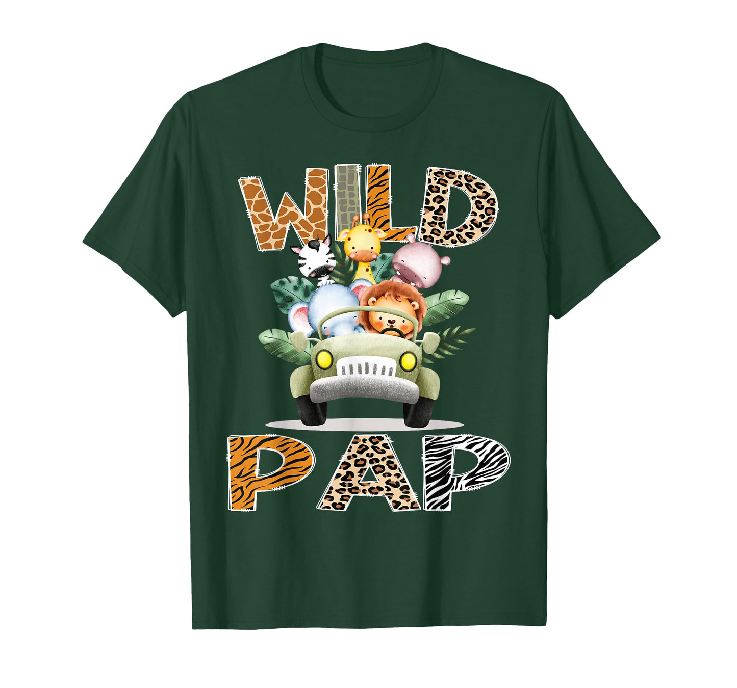 Wild Pap Safari Jungle Animals 1st Birthday Truck T-Shirt