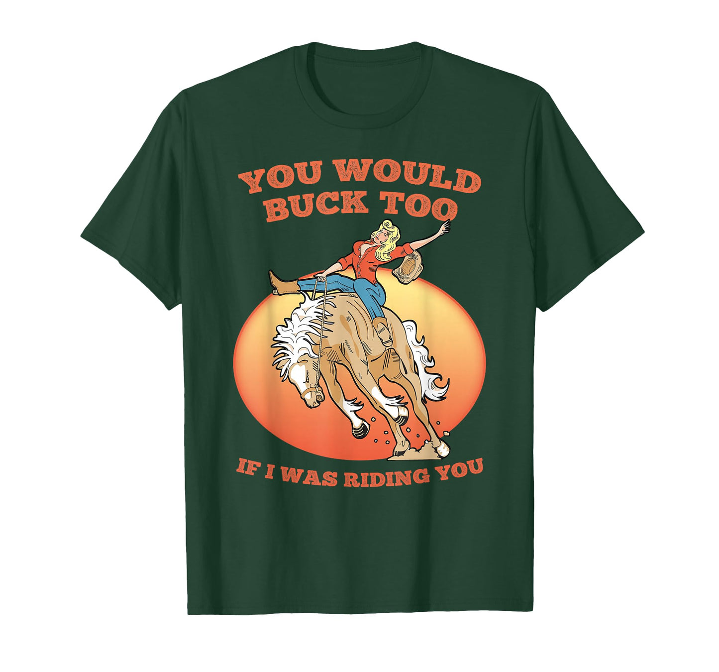 Funny Sexy Cowgirl Riding Rodeo Horse Country Western Girl T-Shirt