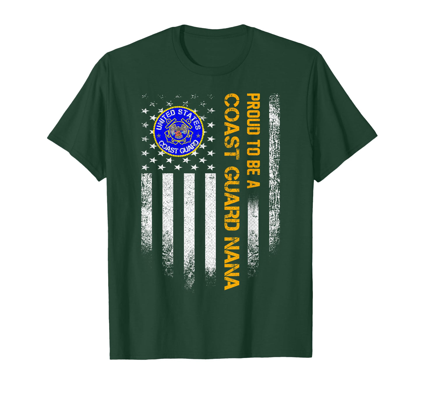 Vintage USA American Flag Proud To Be A US Coast Guard Nana T-Shirt