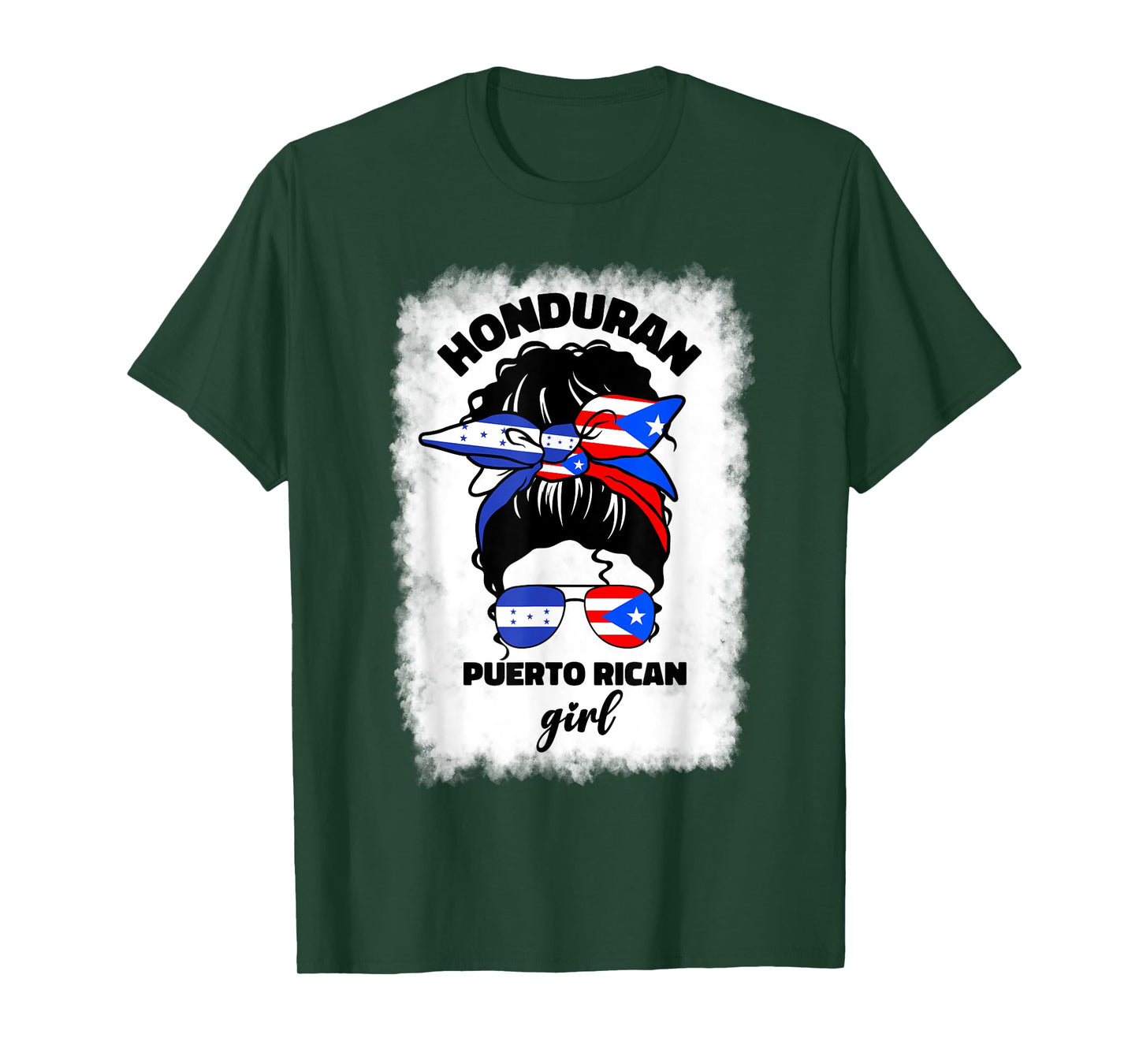 Half Honduran And Puerto Rican Rico Honduras Flag Girl Mix T-Shirt
