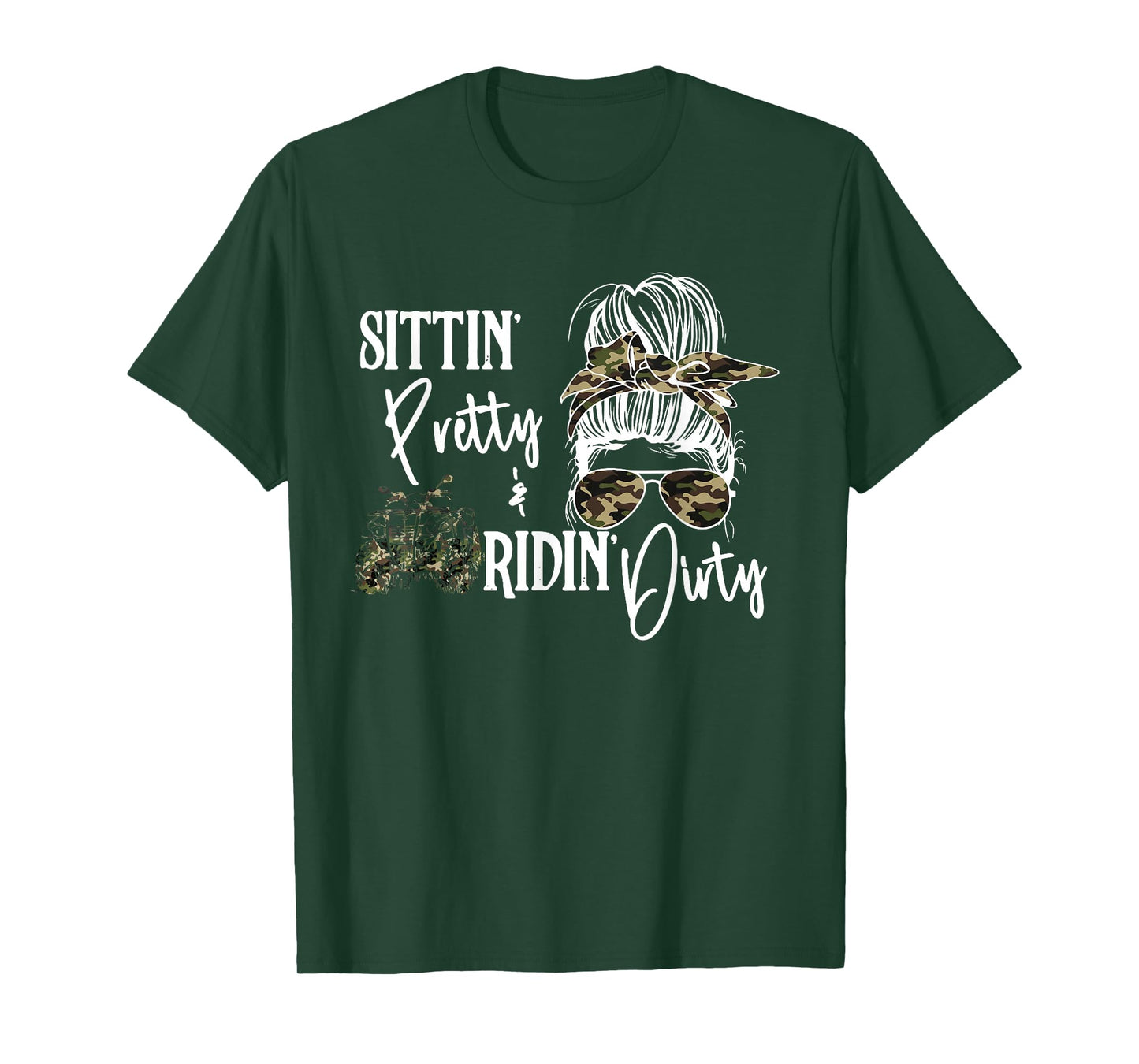 Messy Bun, Sittin Pretty & Ridin-Dirty, Country Southern T-Shirt