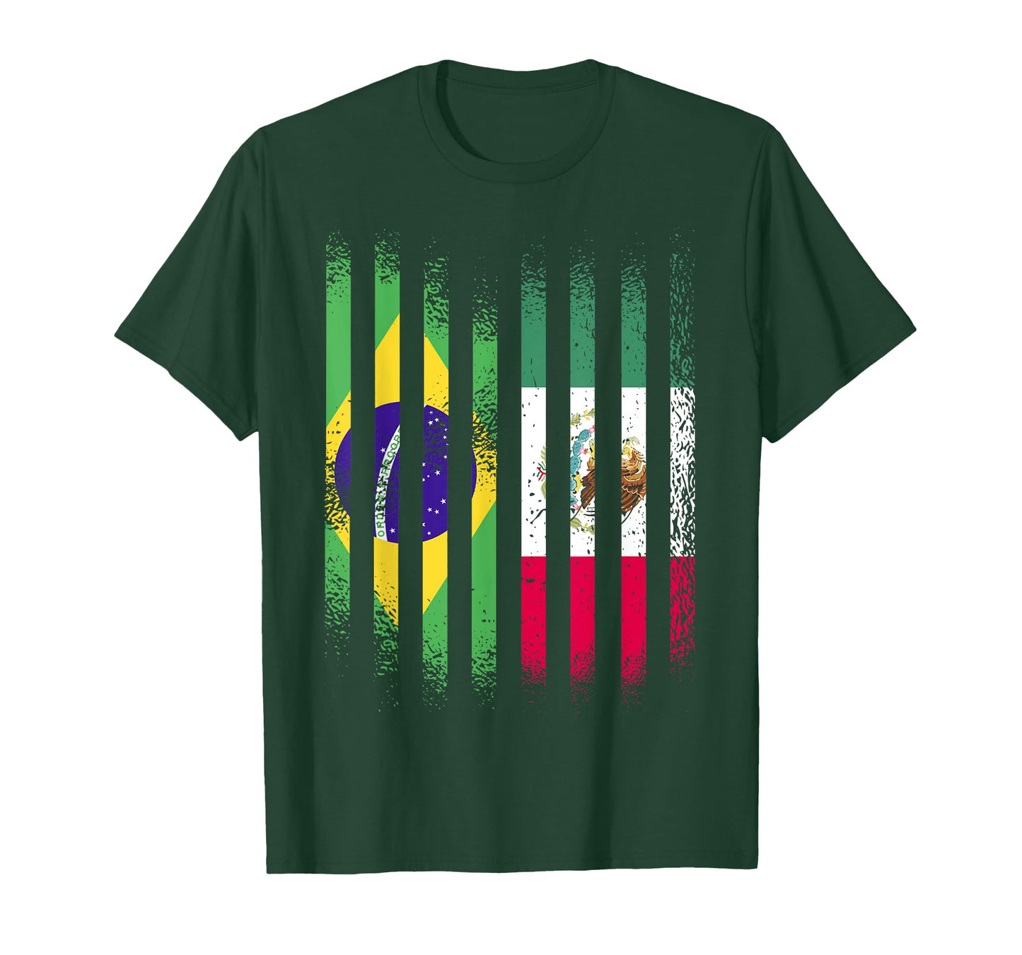 Brazil Flag Mexico Grown Country Flags Stripes T-Shirt