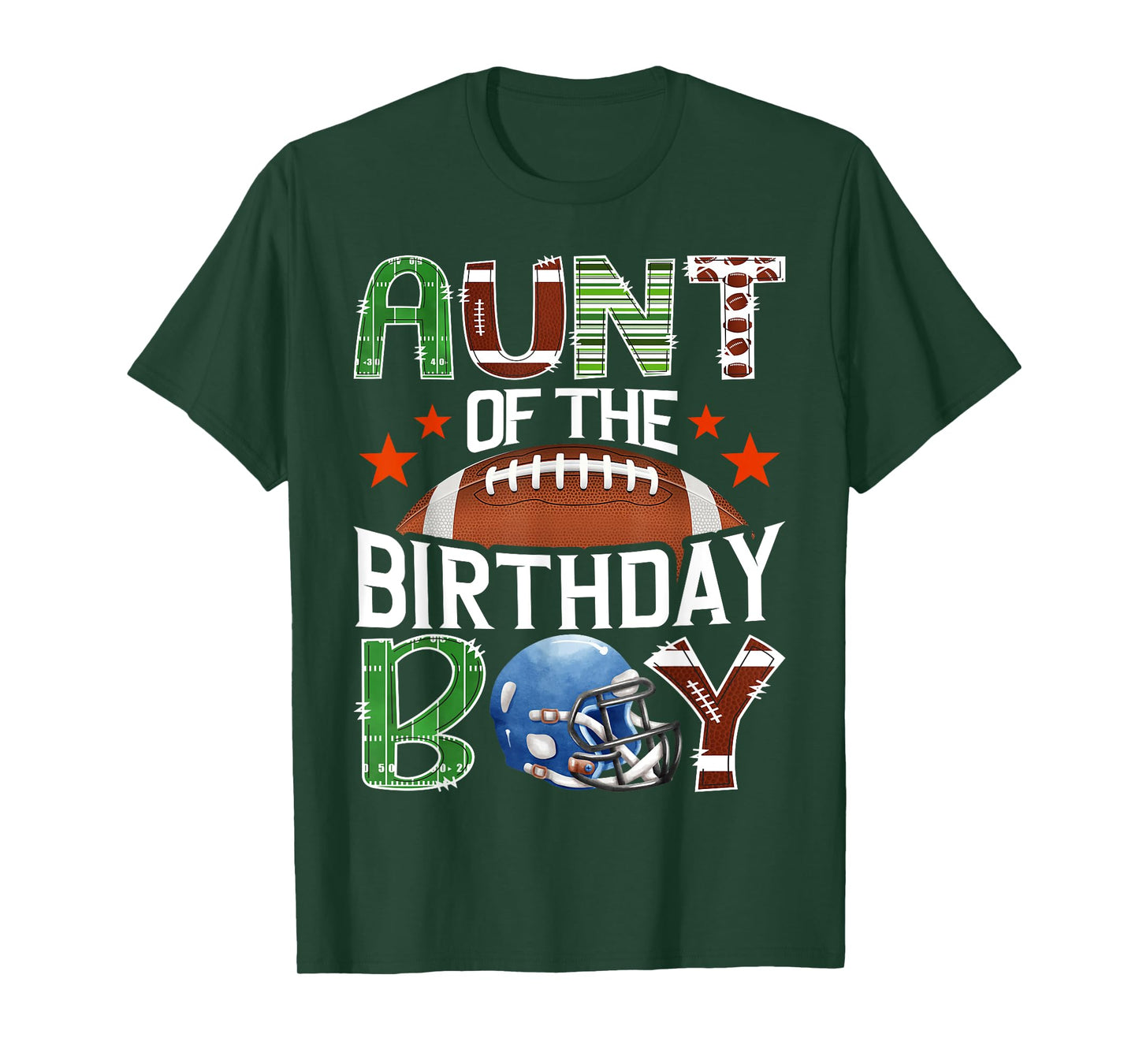 Aunt Of The Birthday Boy Football 1St Year Down Birthday T-Shirt