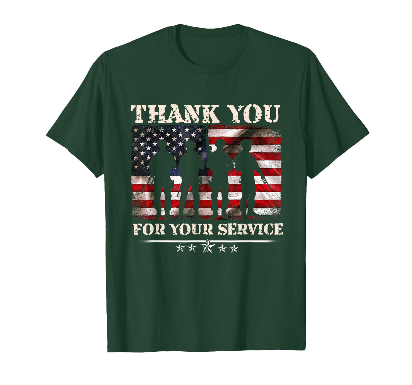 Thank You For Your Service American Flag Veterans Day T-Shirt