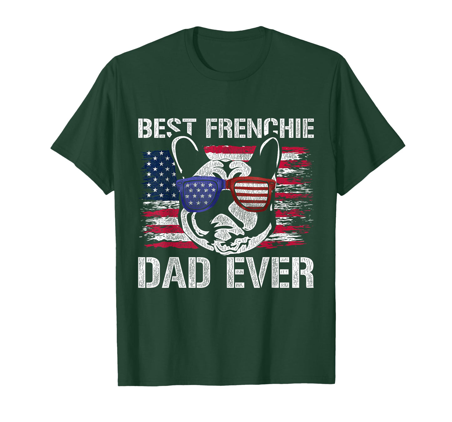 Patriotic Frenchie Dad Dog US Flag Men Gift French Bulldog T-Shirt