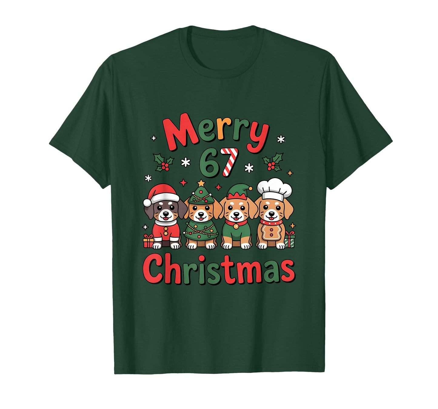 Cute Dachshund Christmas Design Funny Holiday Dog Art T-Shirt