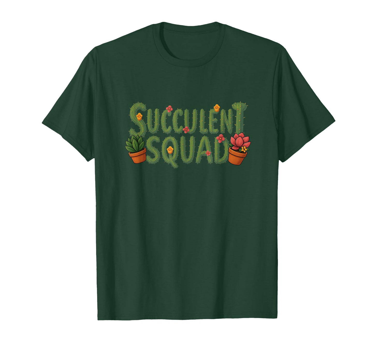 Succulent Squad Funny Plant Lover Cactus T-Shirt