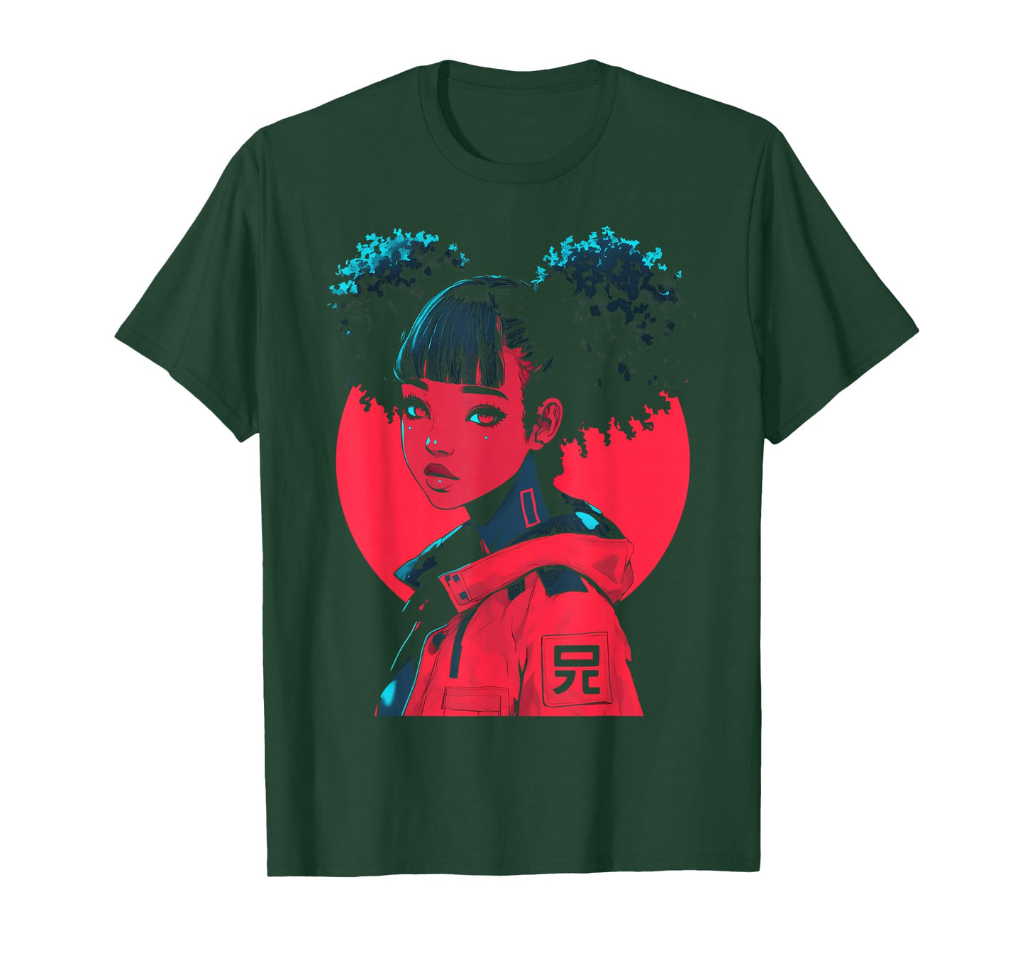 Harajuku Cyberpunk Black Girl Anime Manga Waifu Japanese T-Shirt