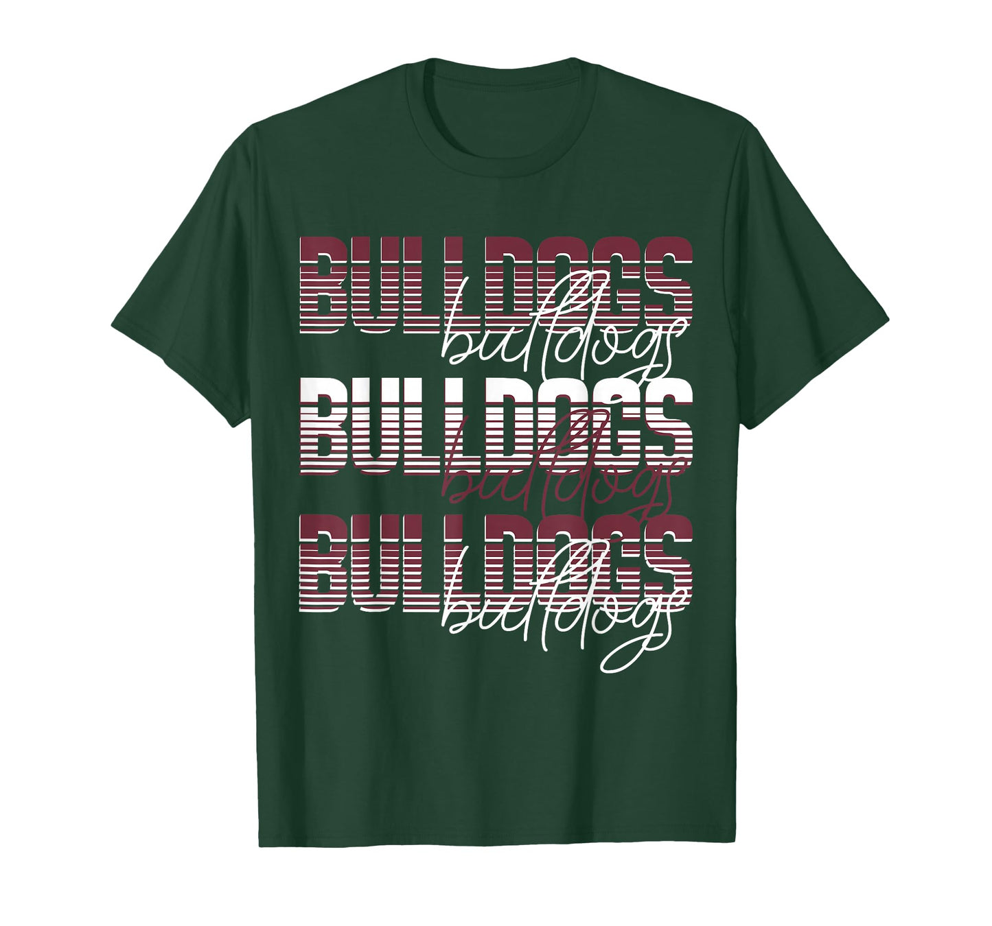 Bulldogs School Spirit Maroon Bulldog Pride Game Day Mascot T-Shirt