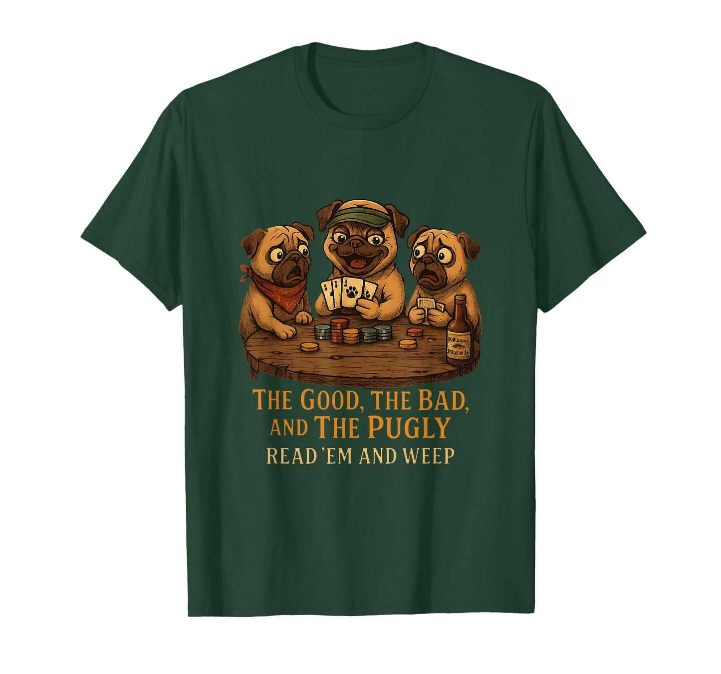 Cowboy Pug Funny Western Outfit Pug Cowboy Dog Costume Poker T-Shirt