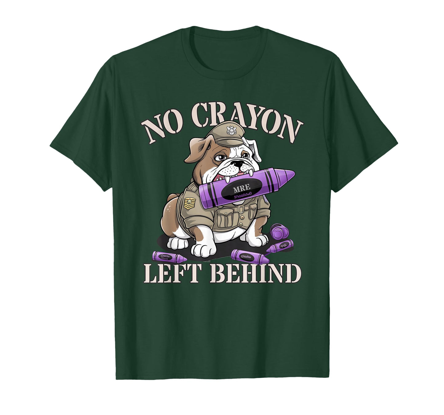 Sarcastic NO CRAYON LEFT BEHIND Proud Crew Military Corps T-Shirt