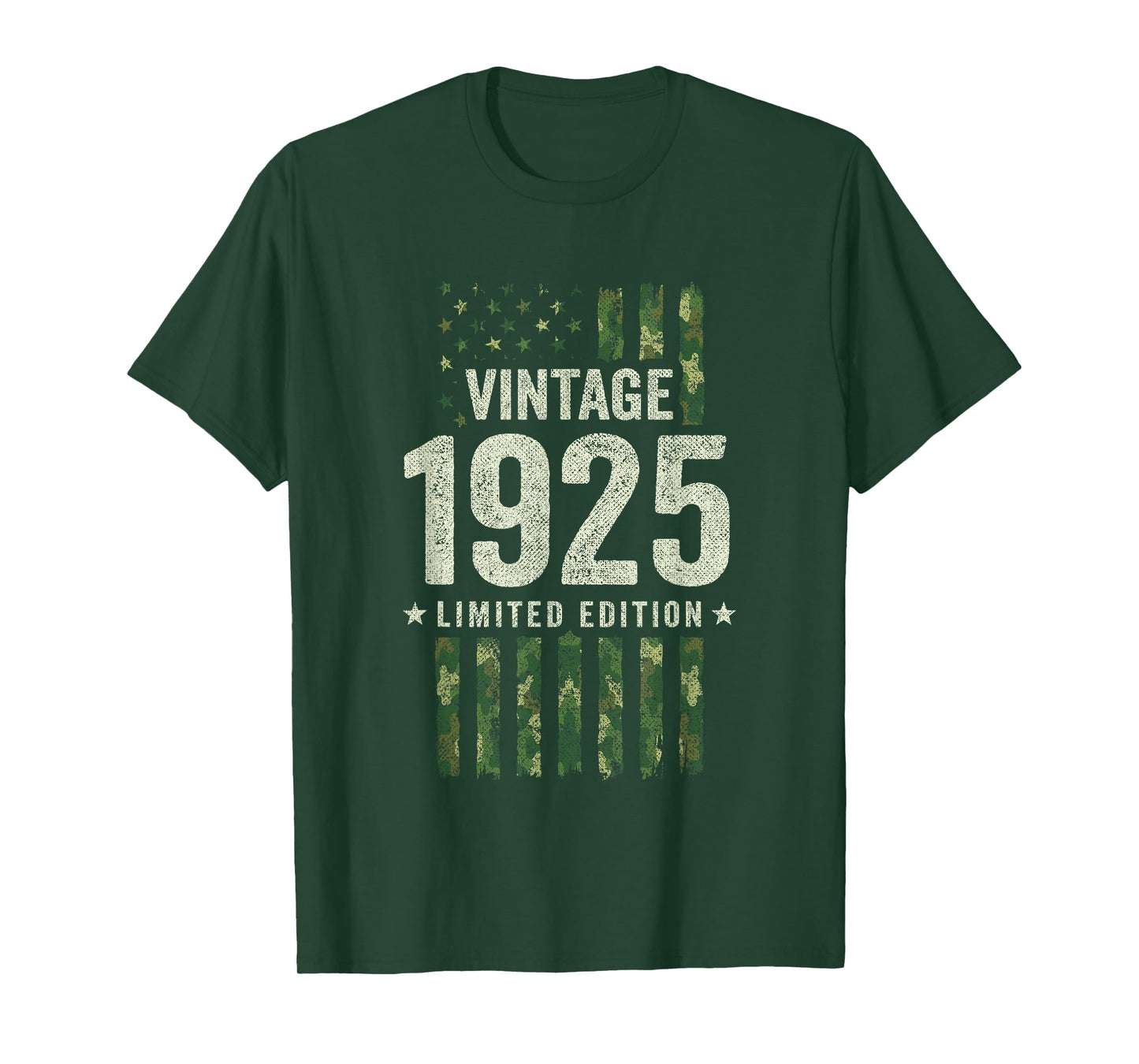 Vintage 1925 - Military Camo American Flag - Birthday 1925 T-Shirt