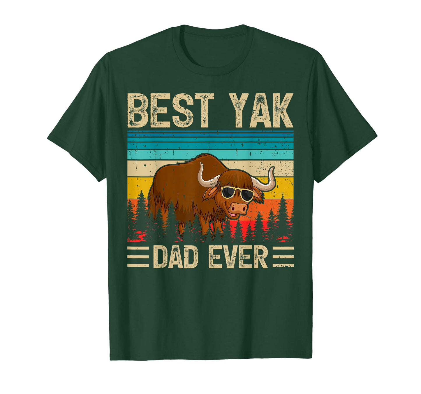 Yak Vintage Funny Best Yak Dad Ever Father's Day T-Shirt