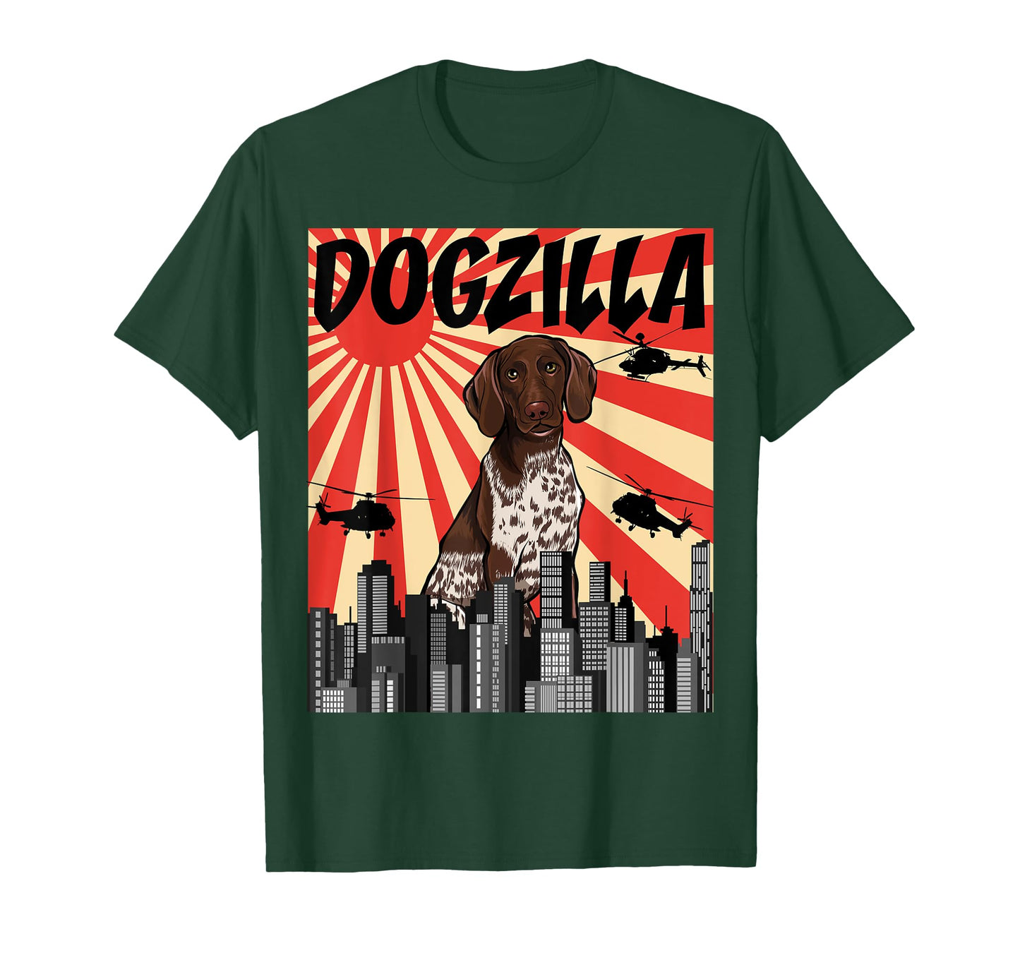 Funny Retro Japanese Dogzilla German Shorthaired Pointer T-Shirt