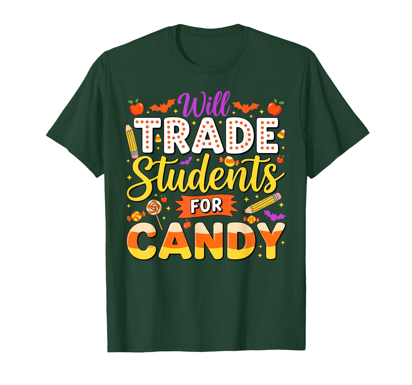 Teacher Cute Will Trade Students For Candy Halloween Costume T-Shirt