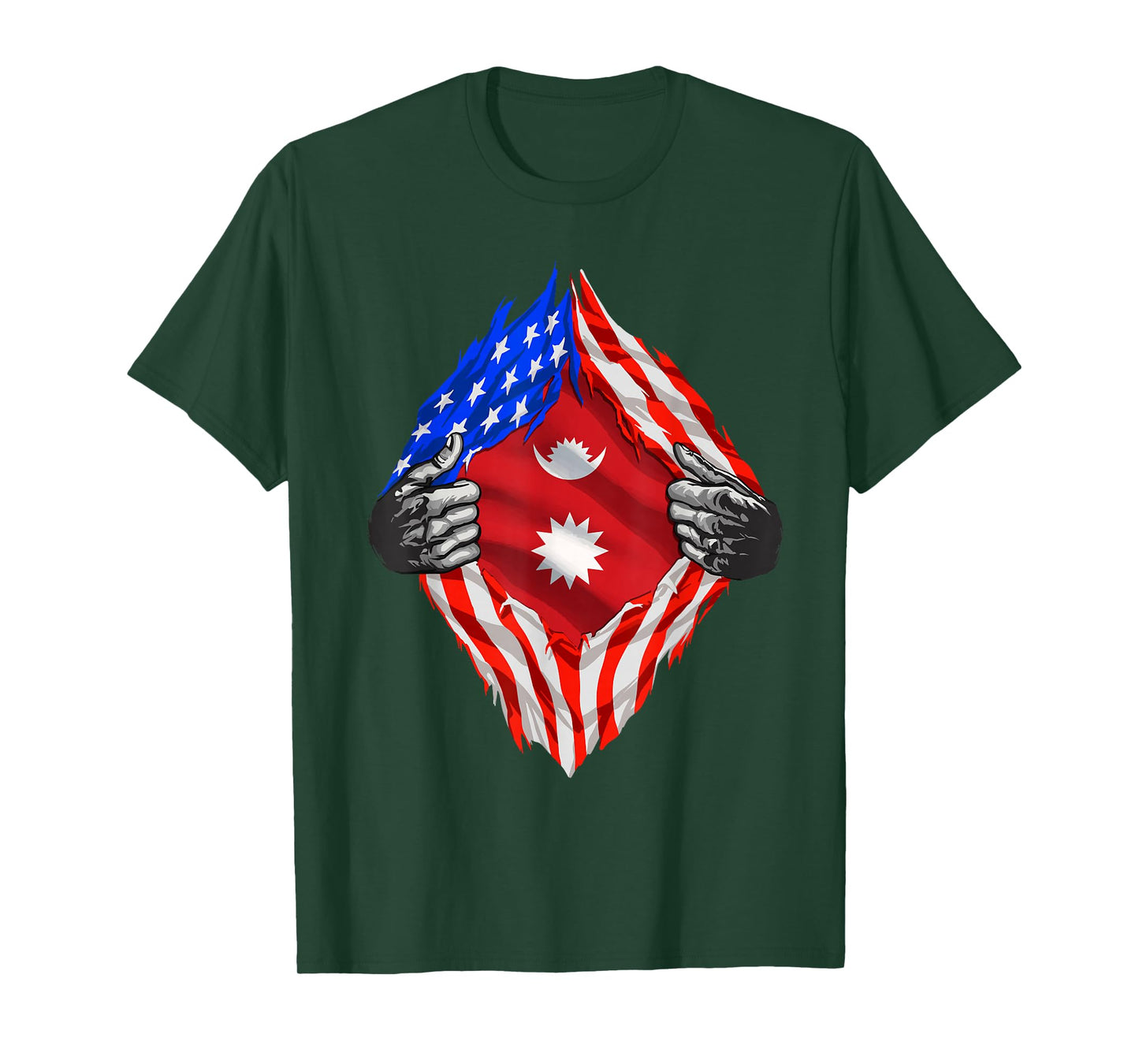 Nepali Tshirt Super USA Nepal Flag Nepalese American Roots T-Shirt