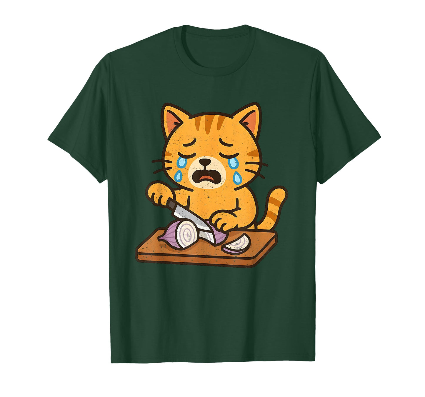 Crying Cat Cutting Onion T-Shirt