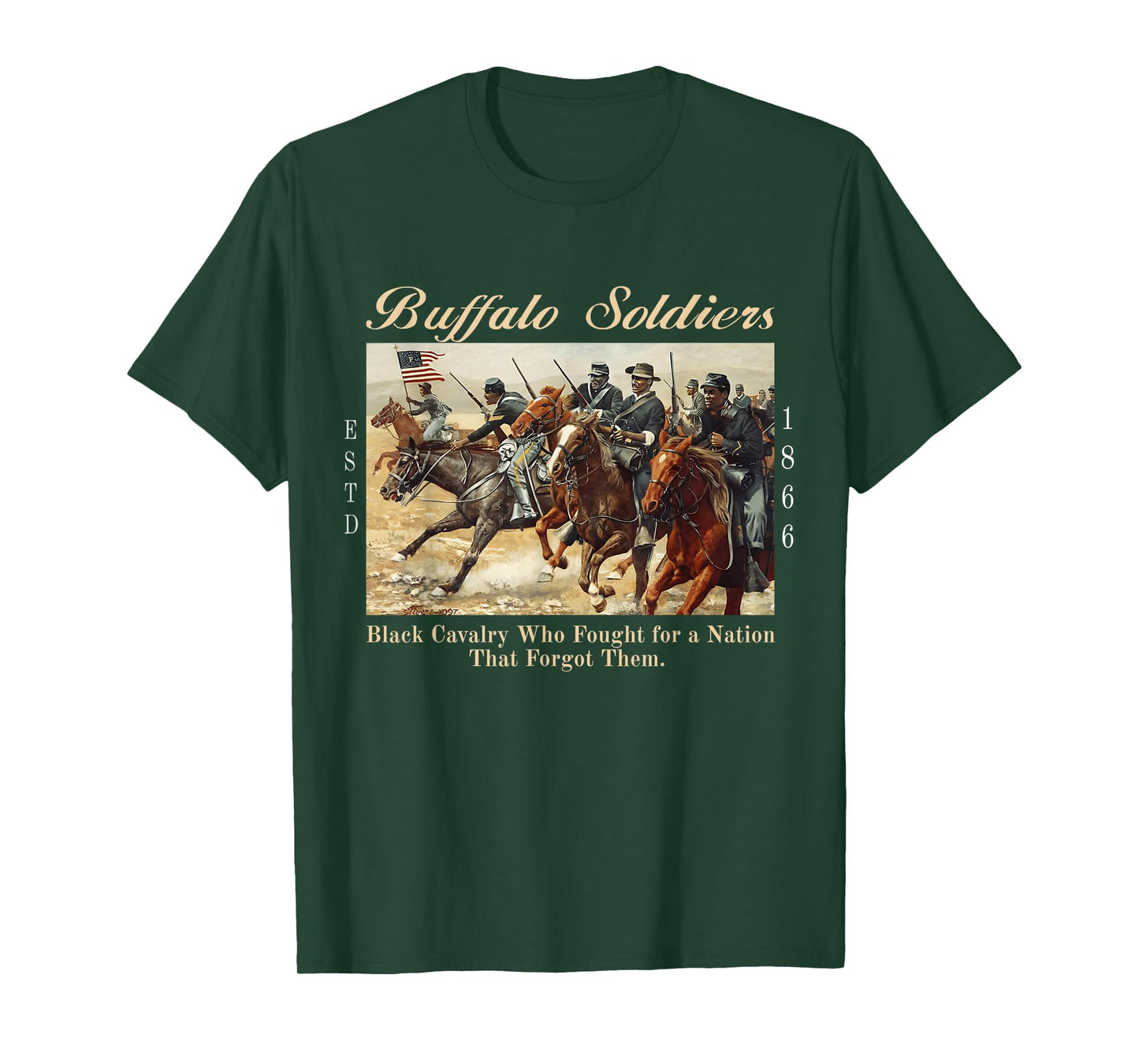 African American Black History Military USA Buffalo Soldiers T-Shirt