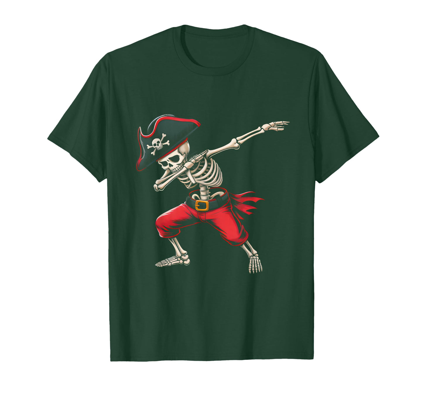 Dabbing Skeleton Pirate Boys Kids Funny Halloween Costume T-Shirt